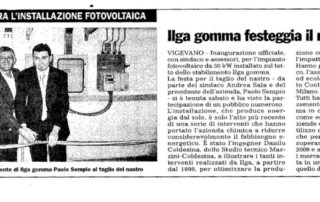 Linformatore - Maggio 2011 - Ilga Gomma festeggia il nuovo impianto - il sindaco inaugura l'installazione fotovoltaica