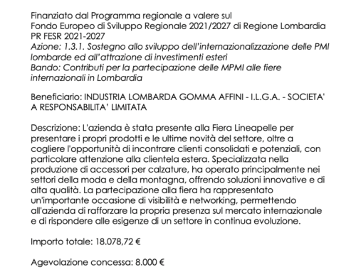BANDO CONTRIBUTI PER LA PARTECIPAZIONE A FIERE INTERNAZIONALI